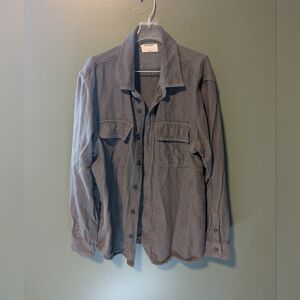 Old Navy Gray Button-Up Shirt Jacket